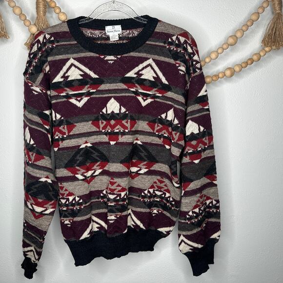 Vintage Other - Vintage Neiman Marcus Virgin Wool Pattern Oversized Sweater